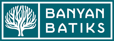 A green and blue logo for the banyan bath.