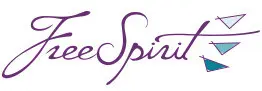 A purple logo with the word 